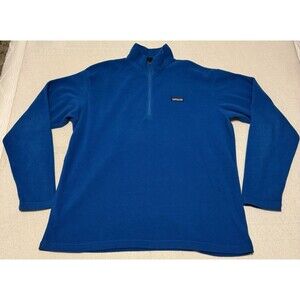 Patagonia Synchilla Men's XL Blue 1/4 Zip Fleece Pullover NBC Sports Logo Rare